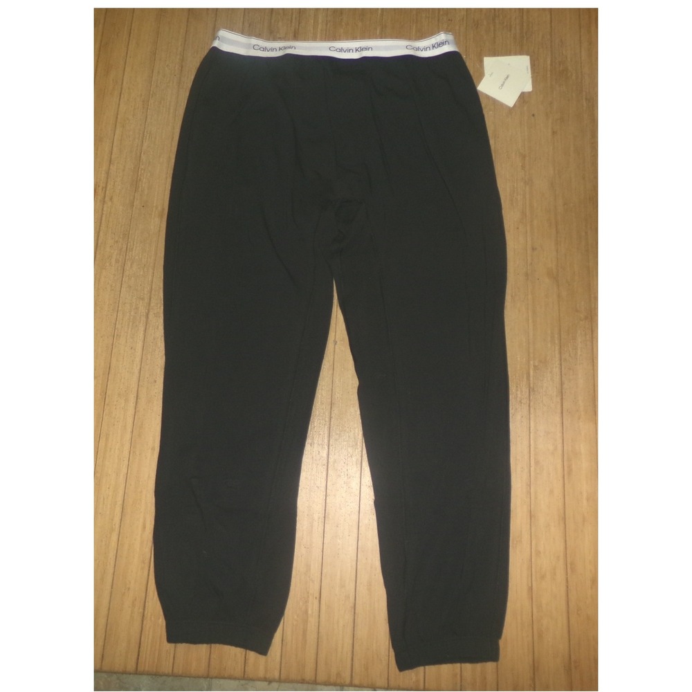 Calvin Klein Mens Pajama Pants XL Black Logo Waistband Jogger Sleepwear New